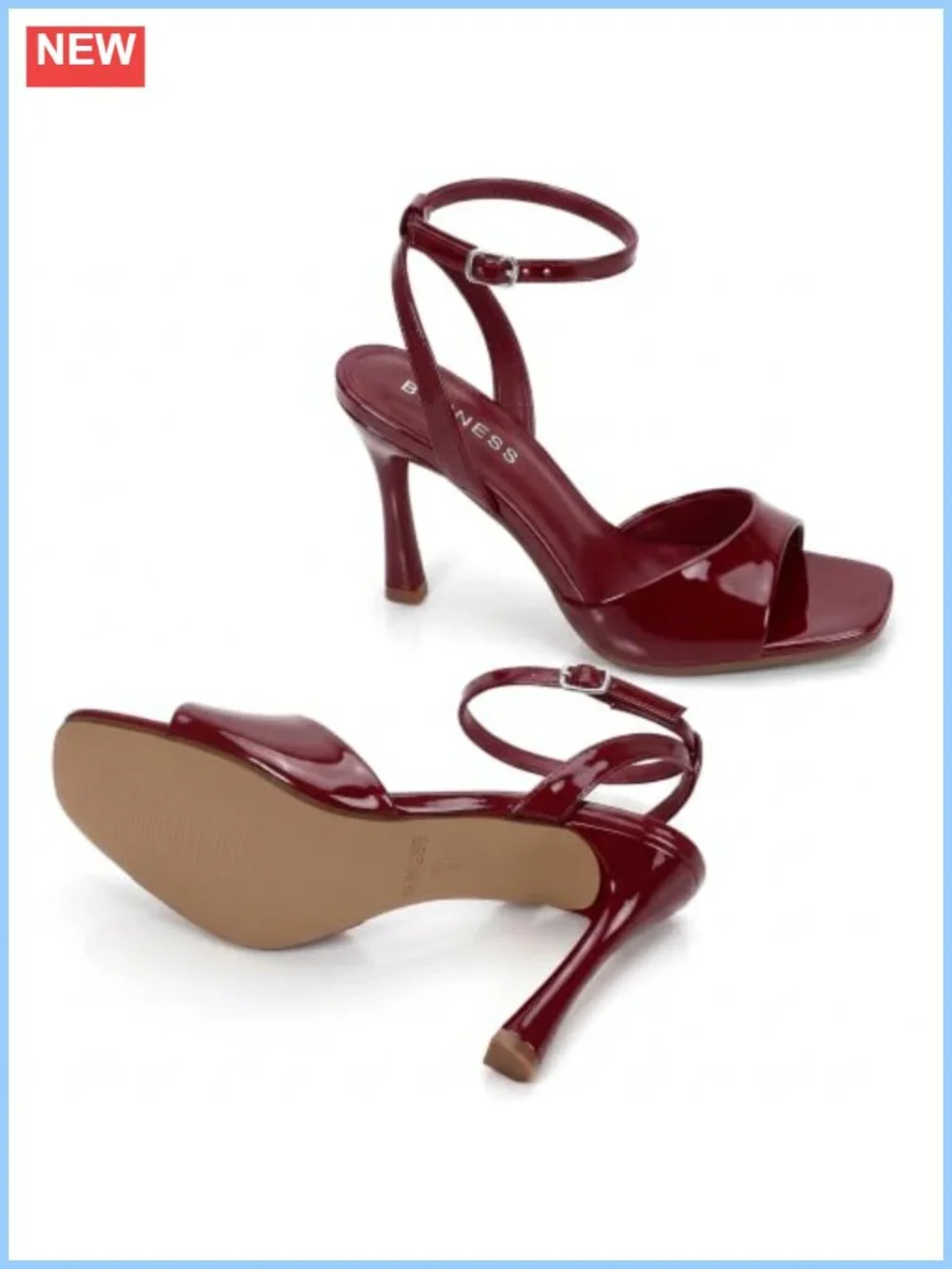 Square Toe Stiletto Heels Ankle Strap Sandals Party Wedding